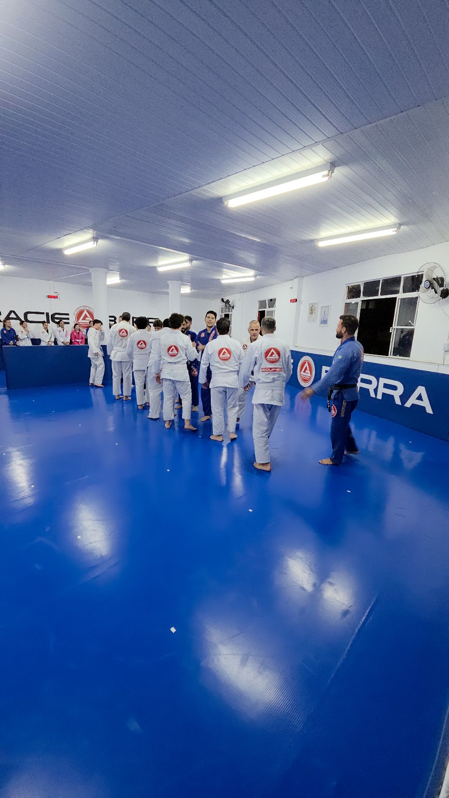 Turma no tatame da Gracie Barra